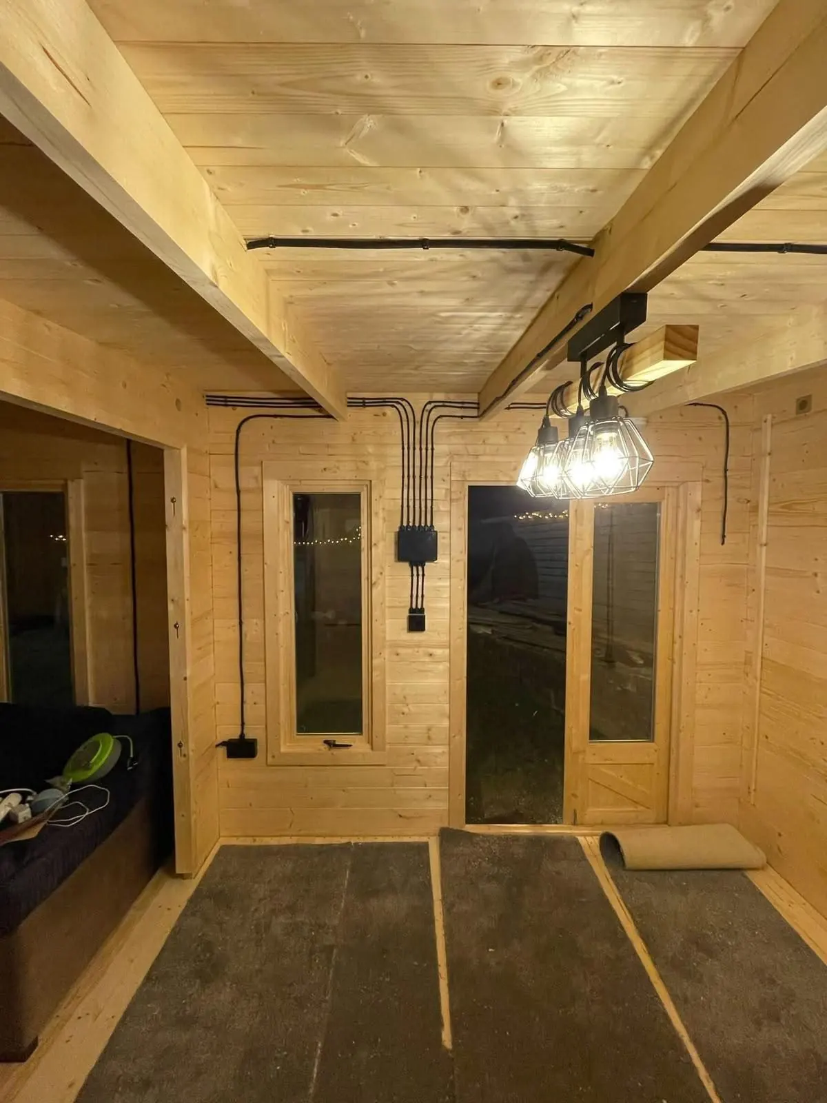Garden room wiring and lighting installed by Chevin Electrical Contractors